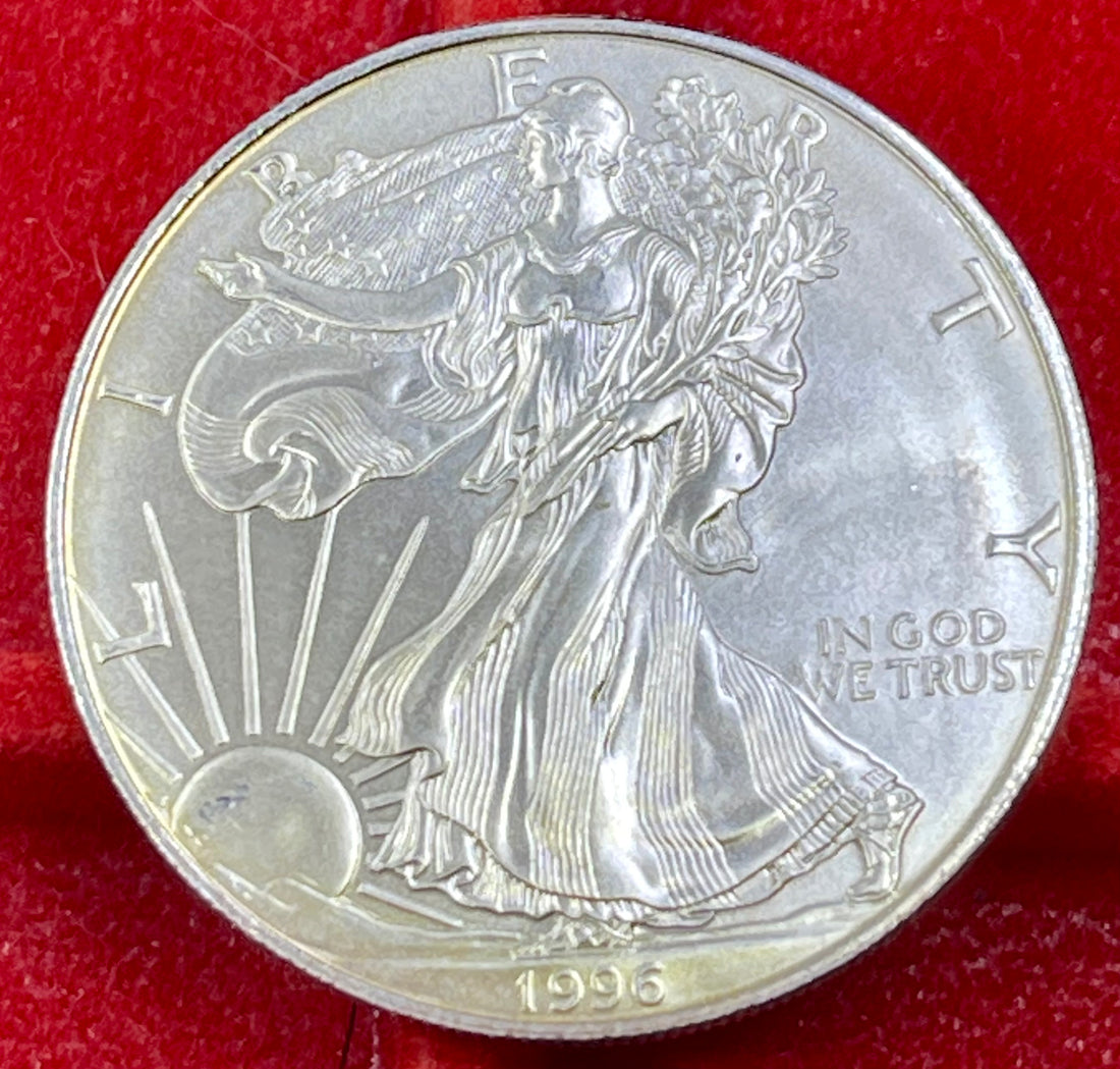 1996 American Silver Eagle 1 Troy Oz .999 Fine Silver Coin - Cool Coins & Notes