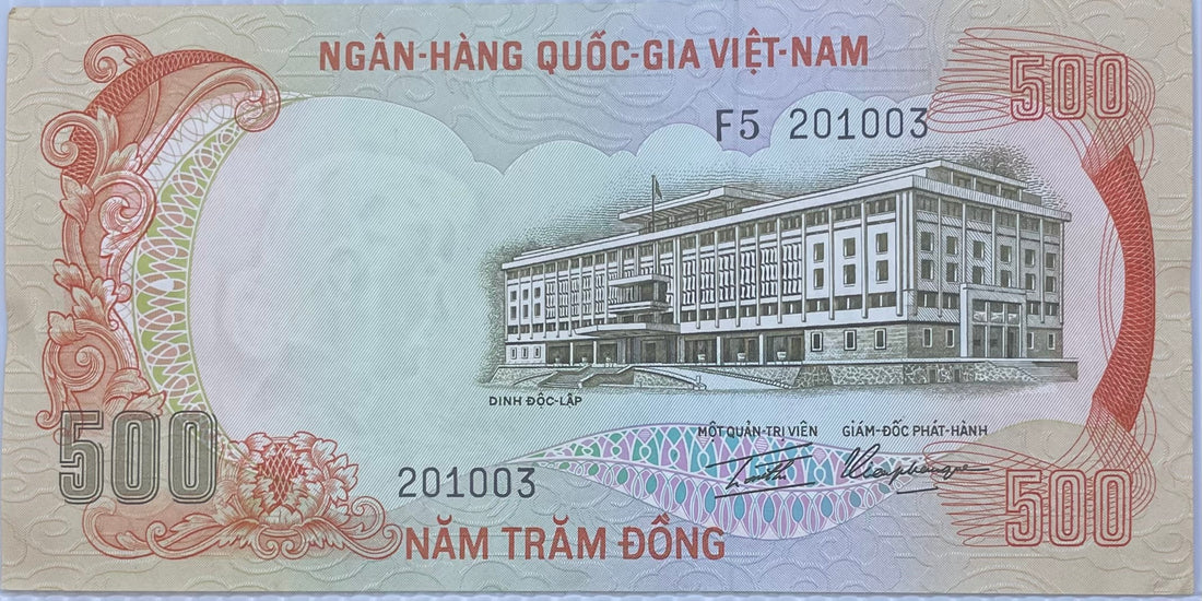 SOUTH-VIETNAM 500 DONG 1972 UNC P-33a TIGER, VIETNAM WAR-ERA
