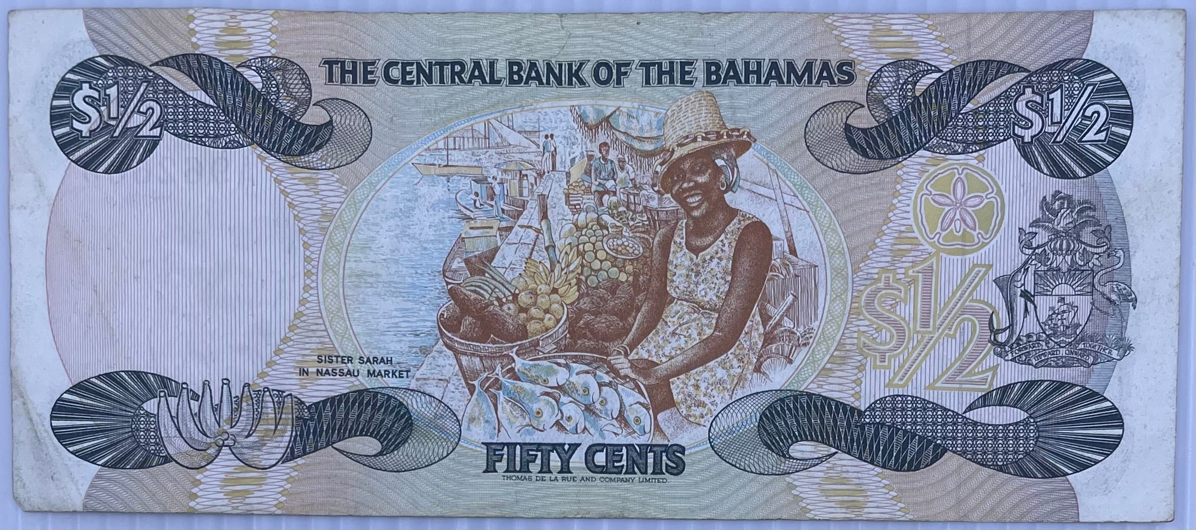 Bahamas - 1/2 Dollar 50 Cents 1974 ( 1984 ) P. 42, Used WorldBanknote