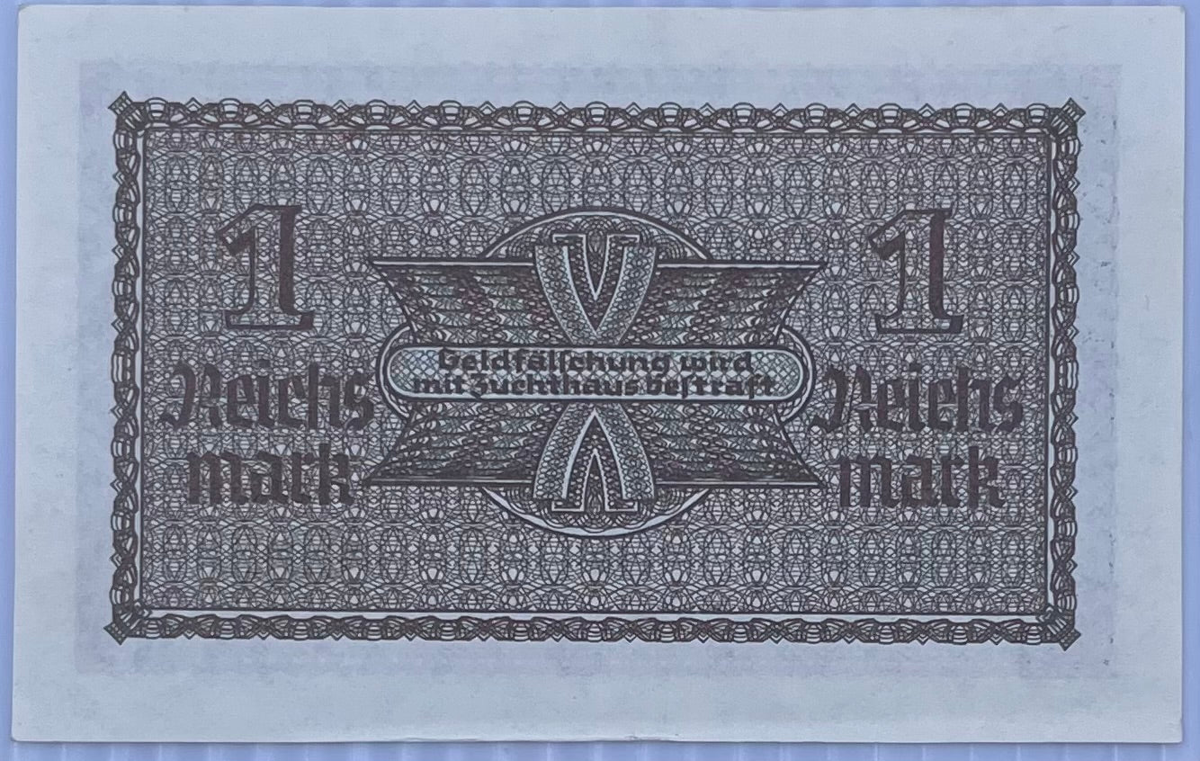 1940 Germany 1 Reichsmark P-R136 WW2 Occ. Territory AU World Banknote