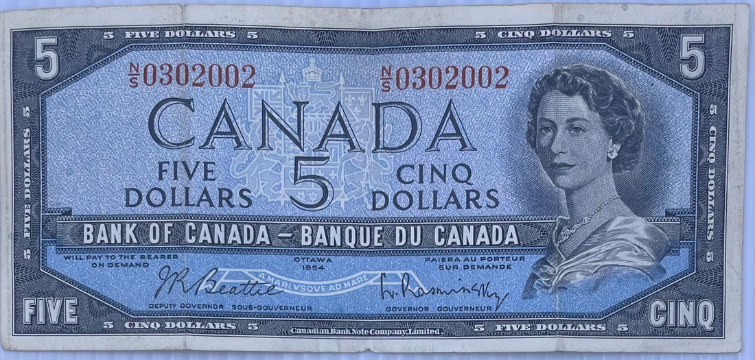 Canada 1954 5 Dollars QEII Used World Banknote Currency