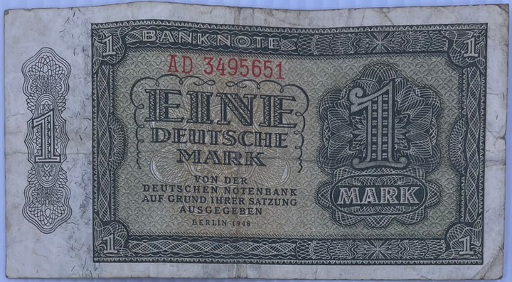 1948 Germany 1 Mark P-13 Used World Banknote