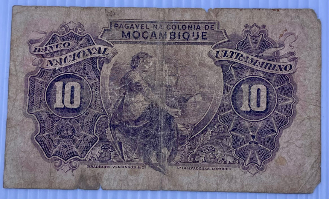 Mozambique 1945 10 Escudos P-95 Used World Banknote