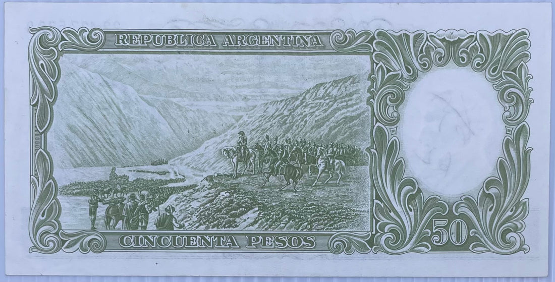 Argentina 1955 50 Pesos P-271 AUNC Banknote