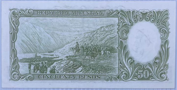 Argentina 1955 50 Pesos P-271 AUNC Banknote