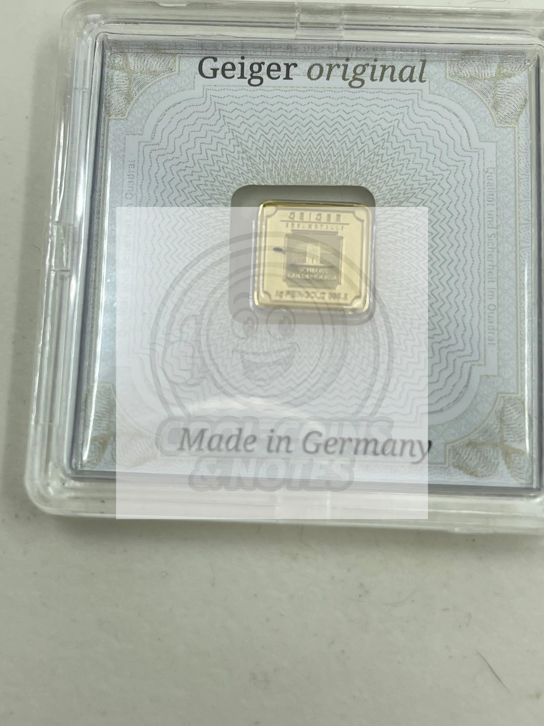 1 Gram Gold Bar - Geiger Edelmetalle (Encapsulated w/Assay) - Cool Coins & Notes
