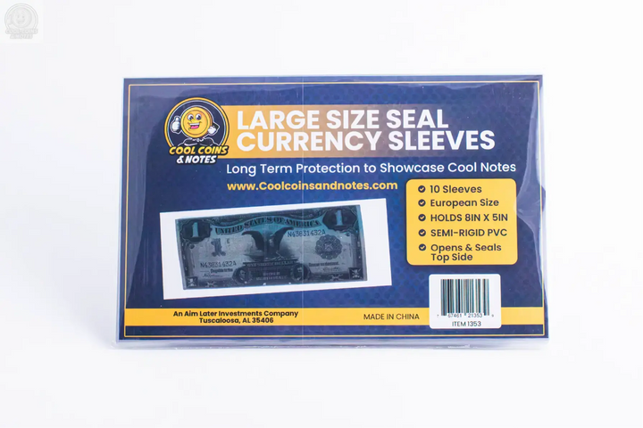 100 Banknote Currency Seal Sleeves Large European Size Currency Topload Holders Notes Cool Coins & Notes - Cool Coins & Notes