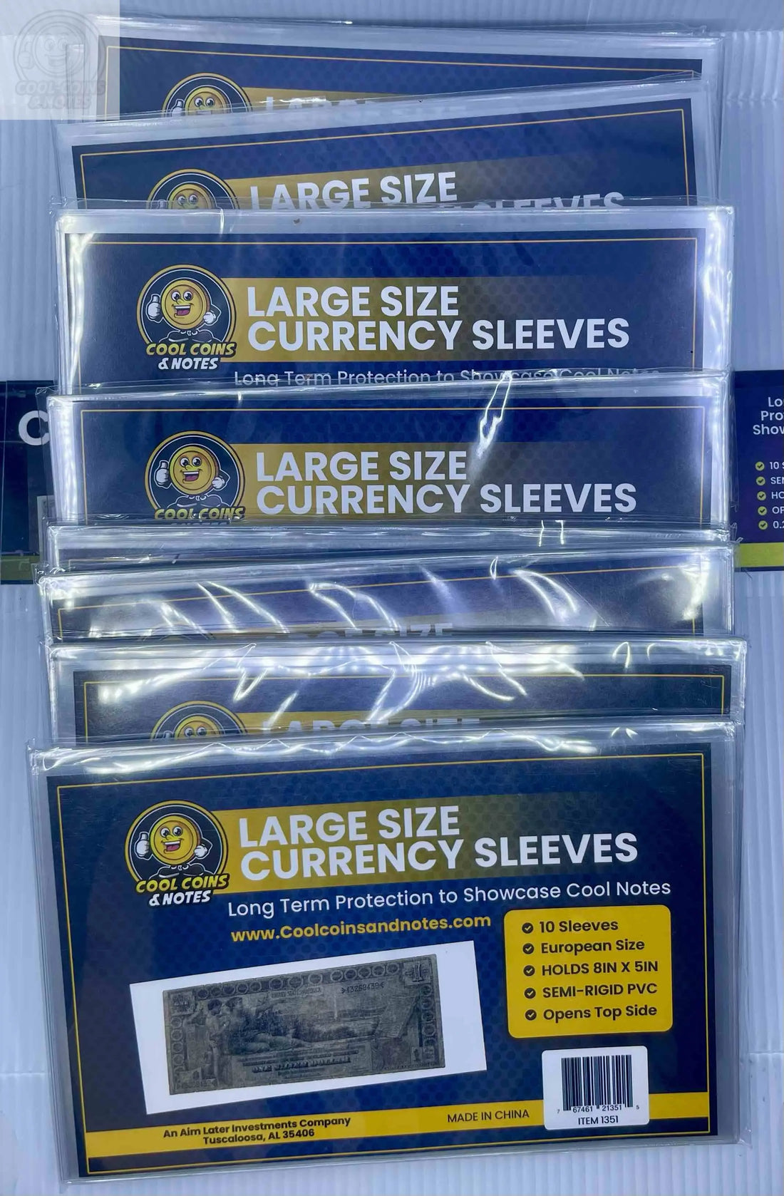 100 Banknote Currency Sleeves Rigid Large European Size Topload Holders Notes Cool Coins & Notes - Cool Coins & Notes