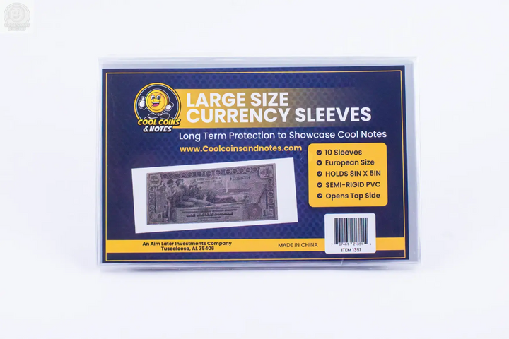 100 Banknote Currency Sleeves Rigid Large European Size Topload Holders Notes Cool Coins & Notes - Cool Coins & Notes