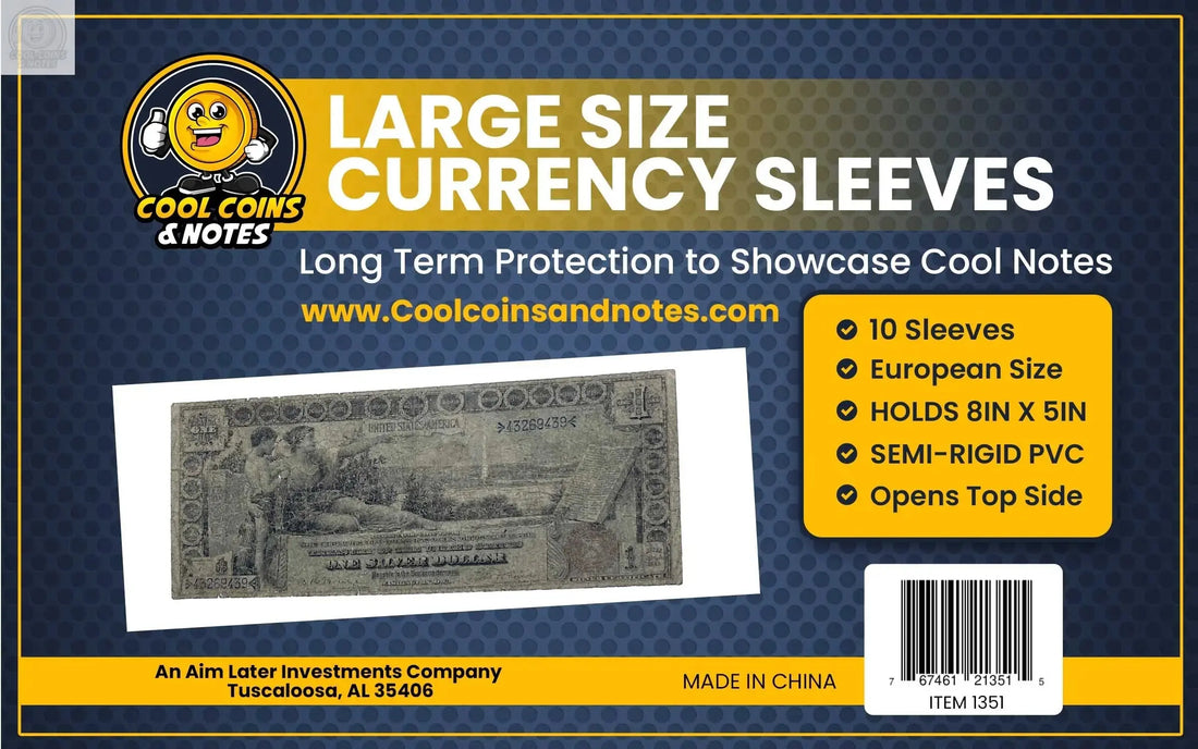 100 Banknote Currency Sleeves Rigid Large European Size Topload Holders Notes Cool Coins & Notes - Cool Coins & Notes