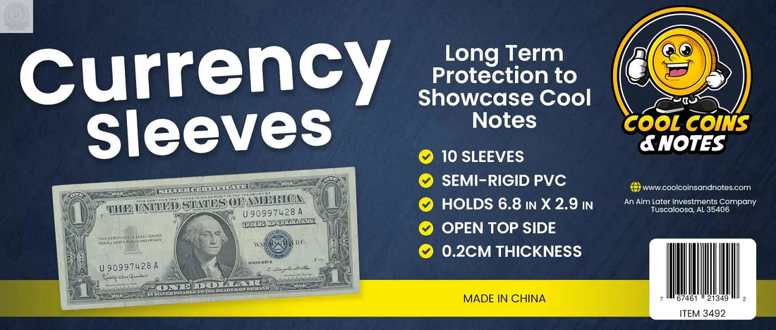 100 Banknote Currency Sleeves Rigid US Dollar Modern Size US Topload Holders Note Cool Coins & Notes - Cool Coins & Notes