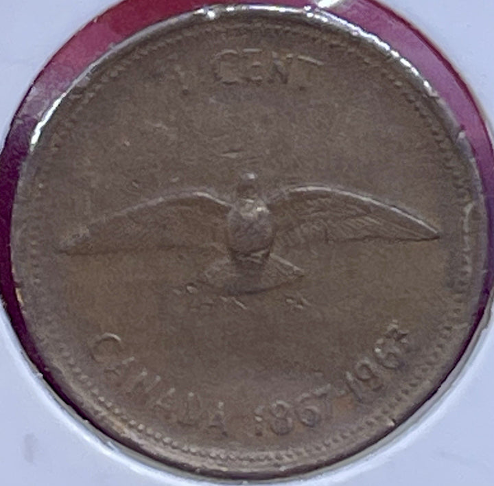 1967 Canada Cent Queen Elizabeth II Canadian Rock Dove Centennial Penny