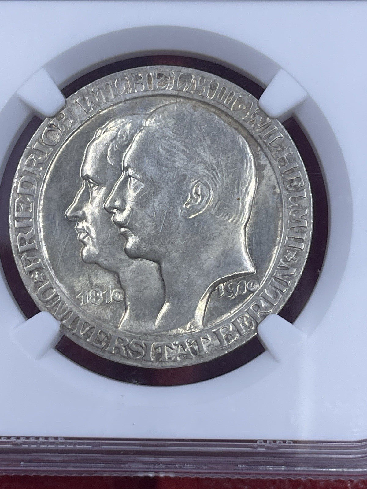 1912 GERMANY SILVER 3 MARK PRUSSIA WILHELM II NGC MS 61 NICE LUSTER