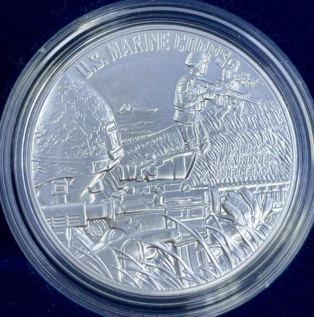 Armed Forces Silver Medal U.S. Marine 1 oz .999 Silver Medal OGP and COA