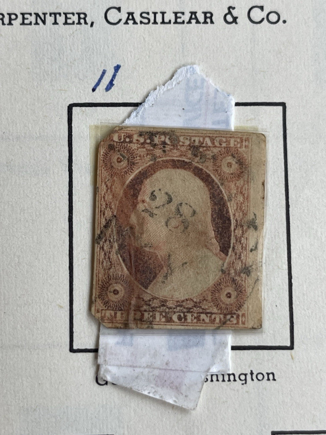 U.S. postage stamp 19th century deep brown used collectible
