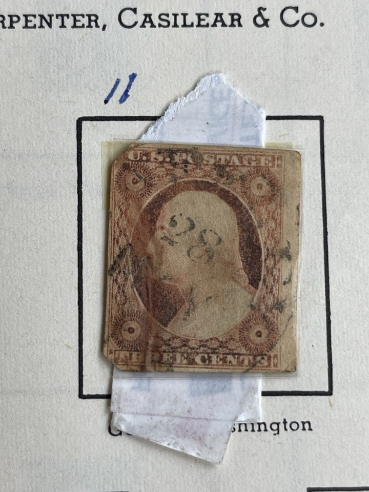 U.S. postage stamp 19th century deep brown used collectible
