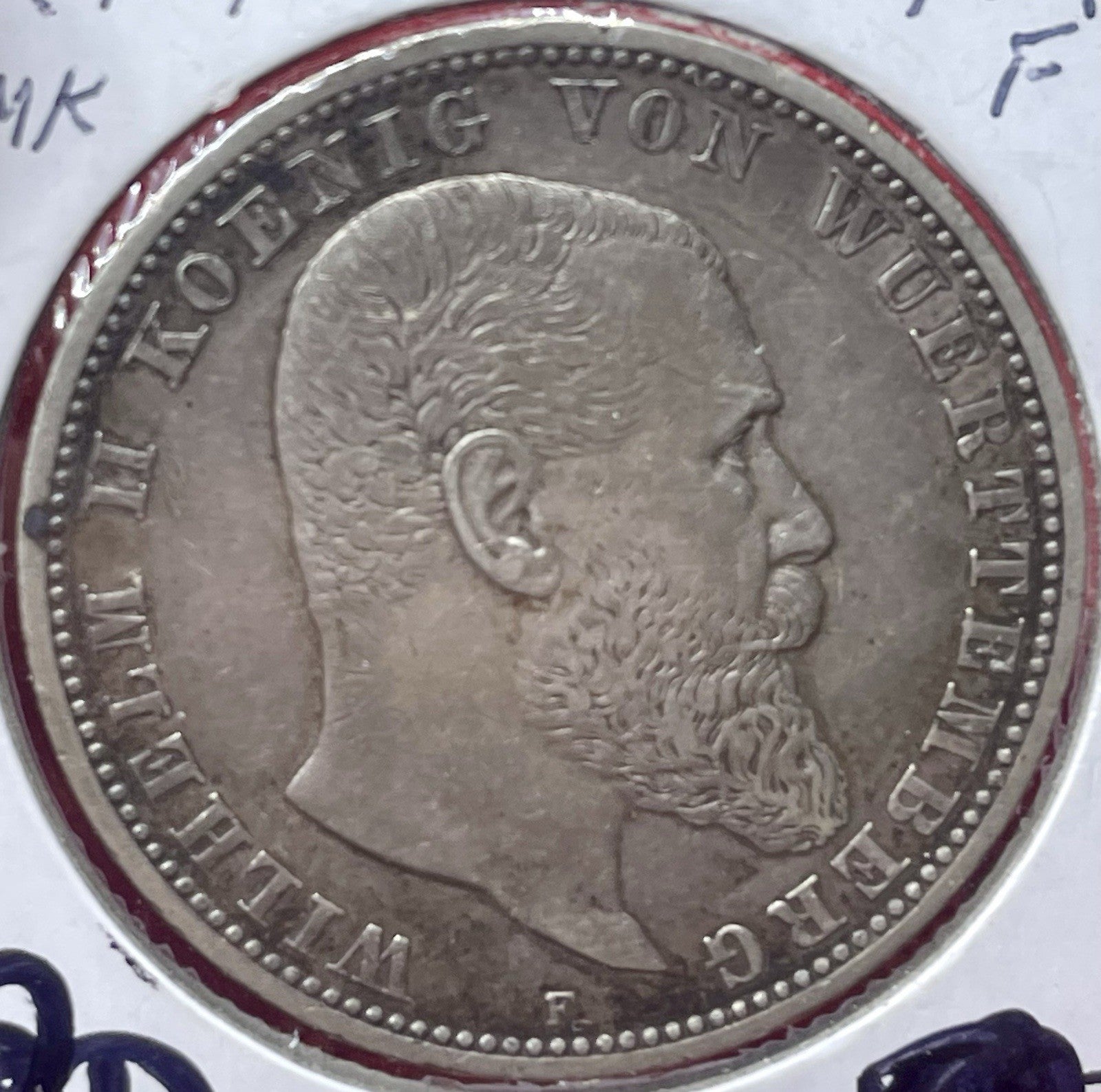 1907-F Germany Prussia FUNF FIVE MARK 5 Imperial German Empire Coin Kaiser Konig