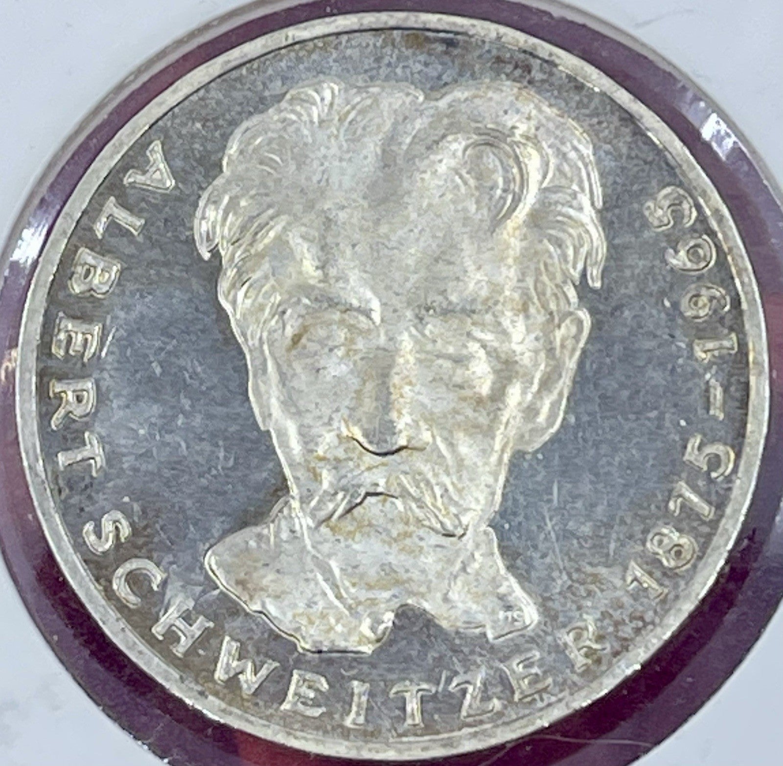 1975-G Germany 5 Mark SILVER Schweitzer (0.625 fine,  0.225 oz ASW) Coin