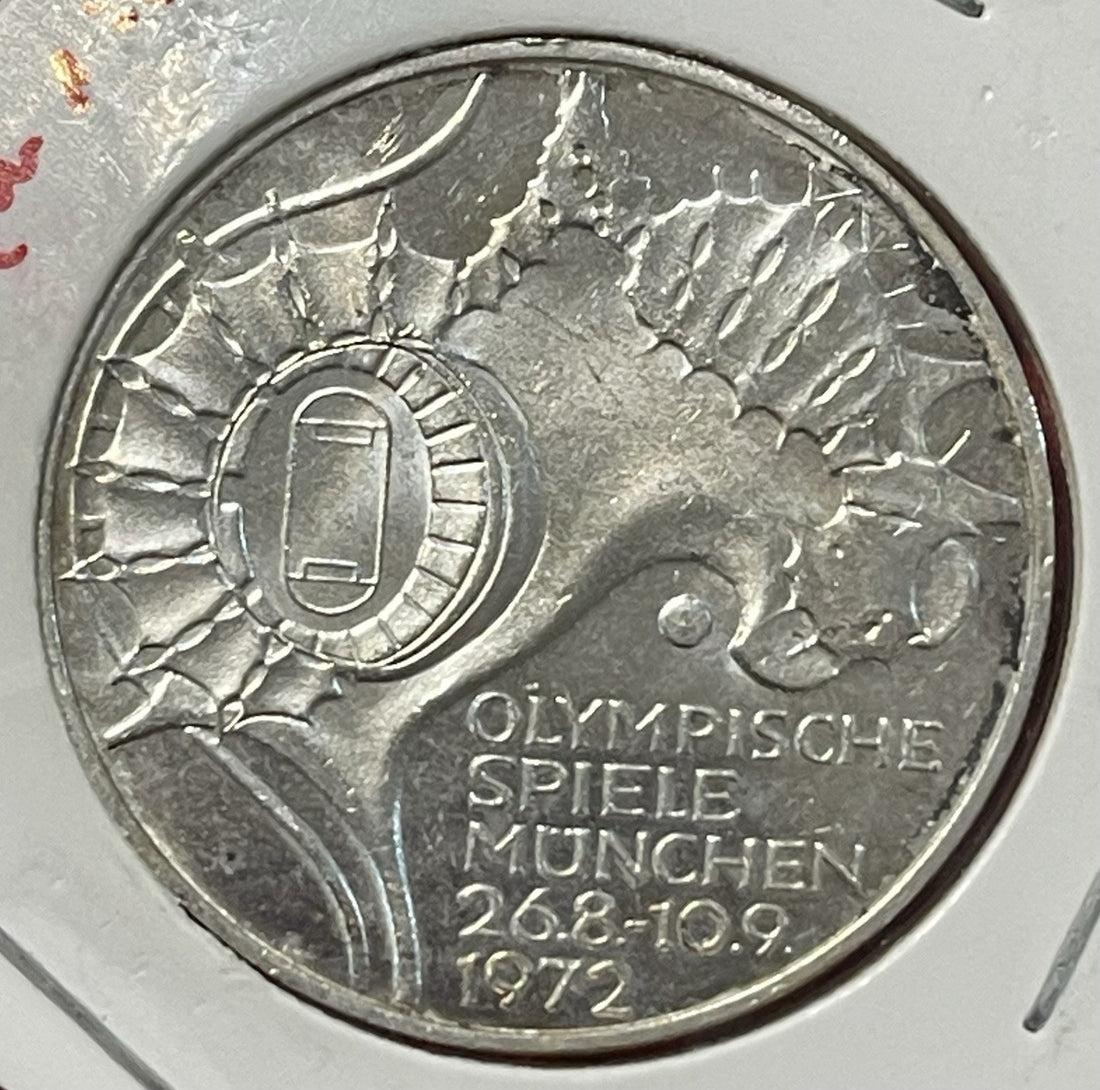 1972 G Germany Munich Olympics 10 Mark Silver Coin