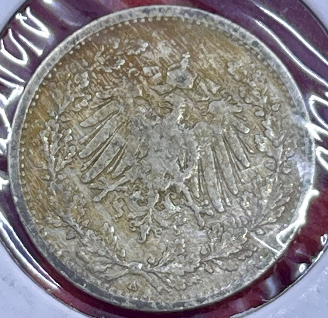 1906-A Germany 1/2 Mark Silver Coin