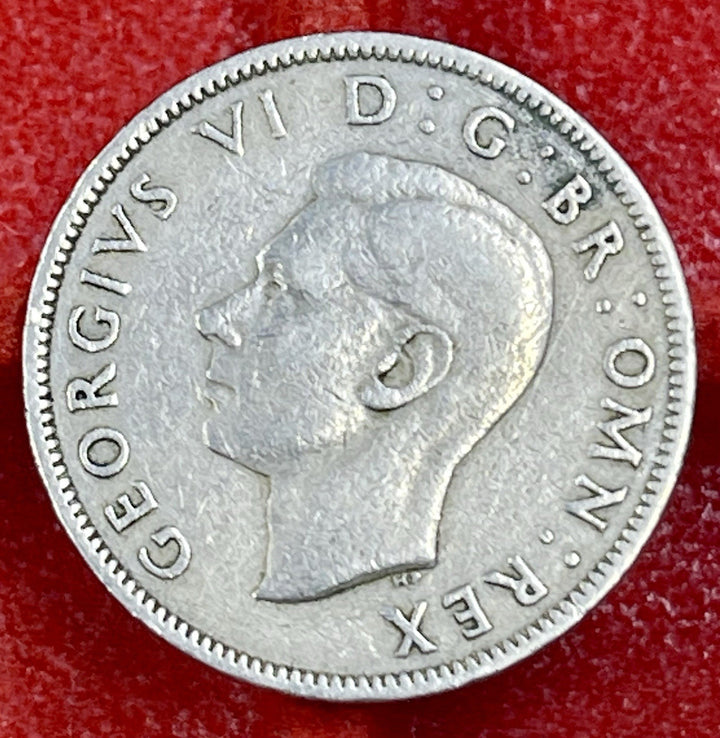 1949 GREAT BRITAIN Two SHILLINGS, 2 Shillings, England, British, 1St year Type