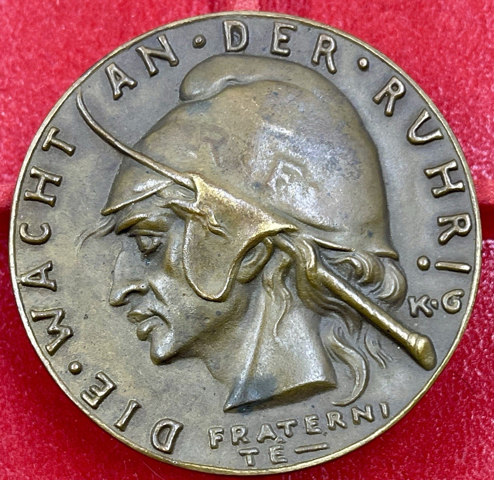 Karl Goetz Medal – Kienast 299: “The Watch At The Ruhr” Satirical Medal