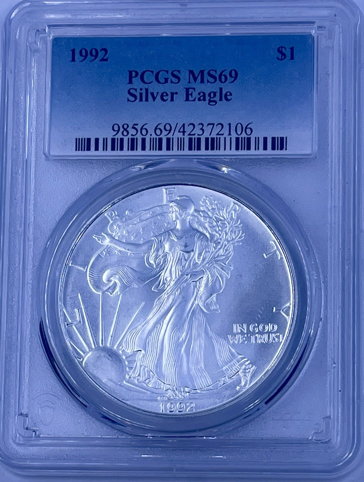 1992 $1 American Silver Eagle PCGS MS 69 | Uncirculated UNC BU