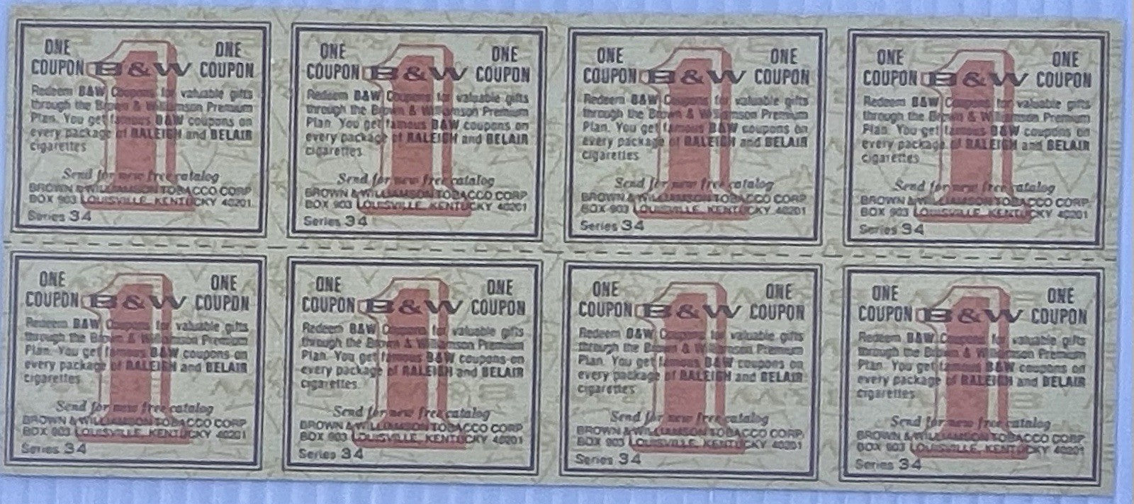 Lot 8 of B&W Brown & Williamson Tobacco Stamps