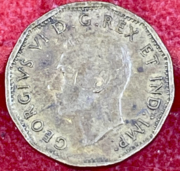 CANADA GEORGE VI 1943 5 CENTS, TOMBAC WWII Supporting the war effort - Victory