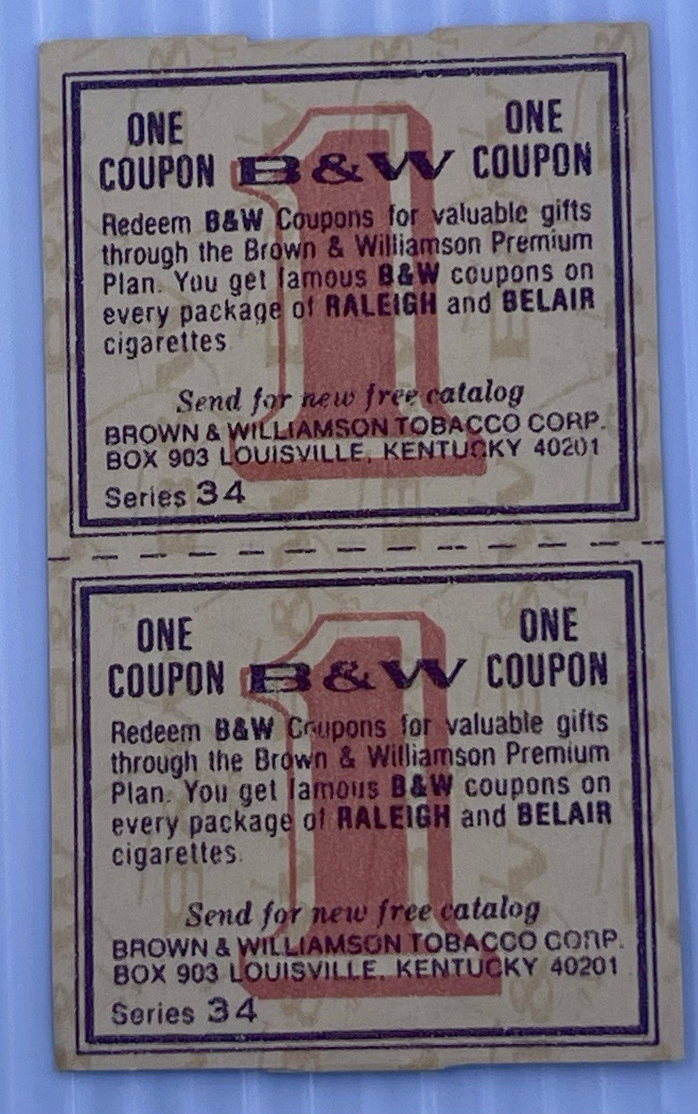 Lot 2 of B&W Brown & Williamson Tobacco Stamps