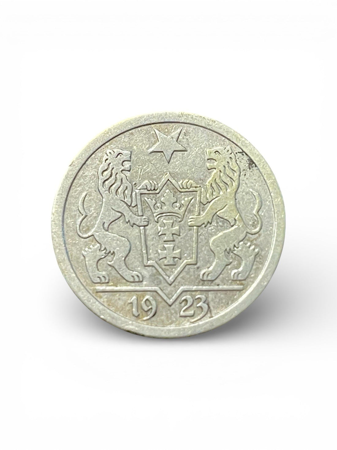 1923 Danzig 2 Gulden Silver Coin Free City of Danzig KM#146 Poland