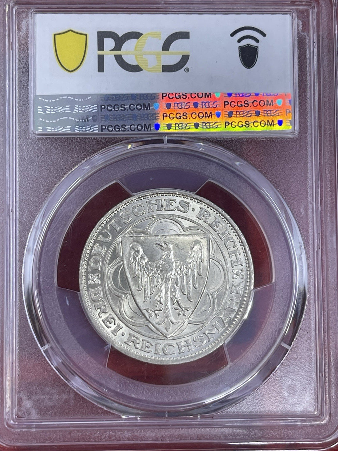 1927-A Weimar Bremerhaven 3 Mark PCGS MS64