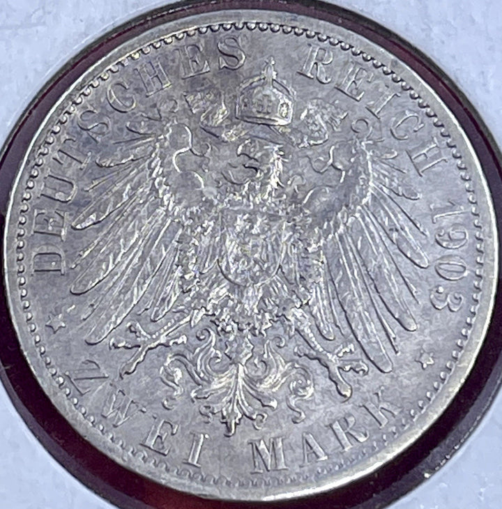 1903-A German Empire 2 Mark Silver Coin