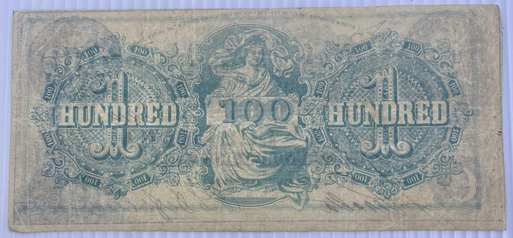 1863 State of Louisiana Shreveport, LA $100 Obsolete Note1863 State of Louisiana