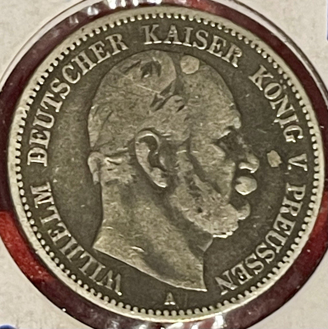 1876-A Prussia 2 Marks KM-506 Silver Coin
