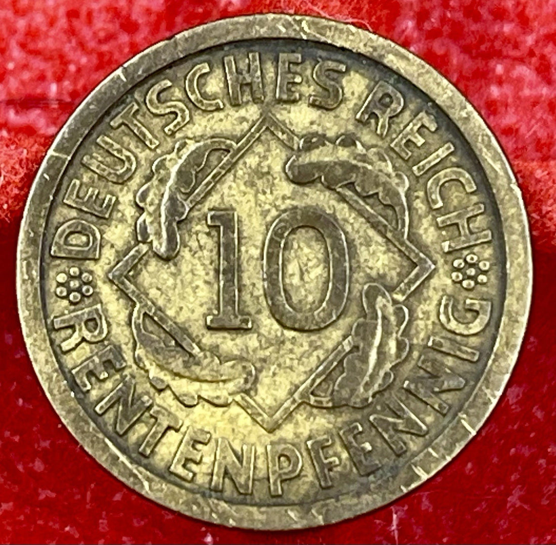 10 Rentenpfennig 1923 A Deutsches Reich Weimarer Republik KM#33 Coin