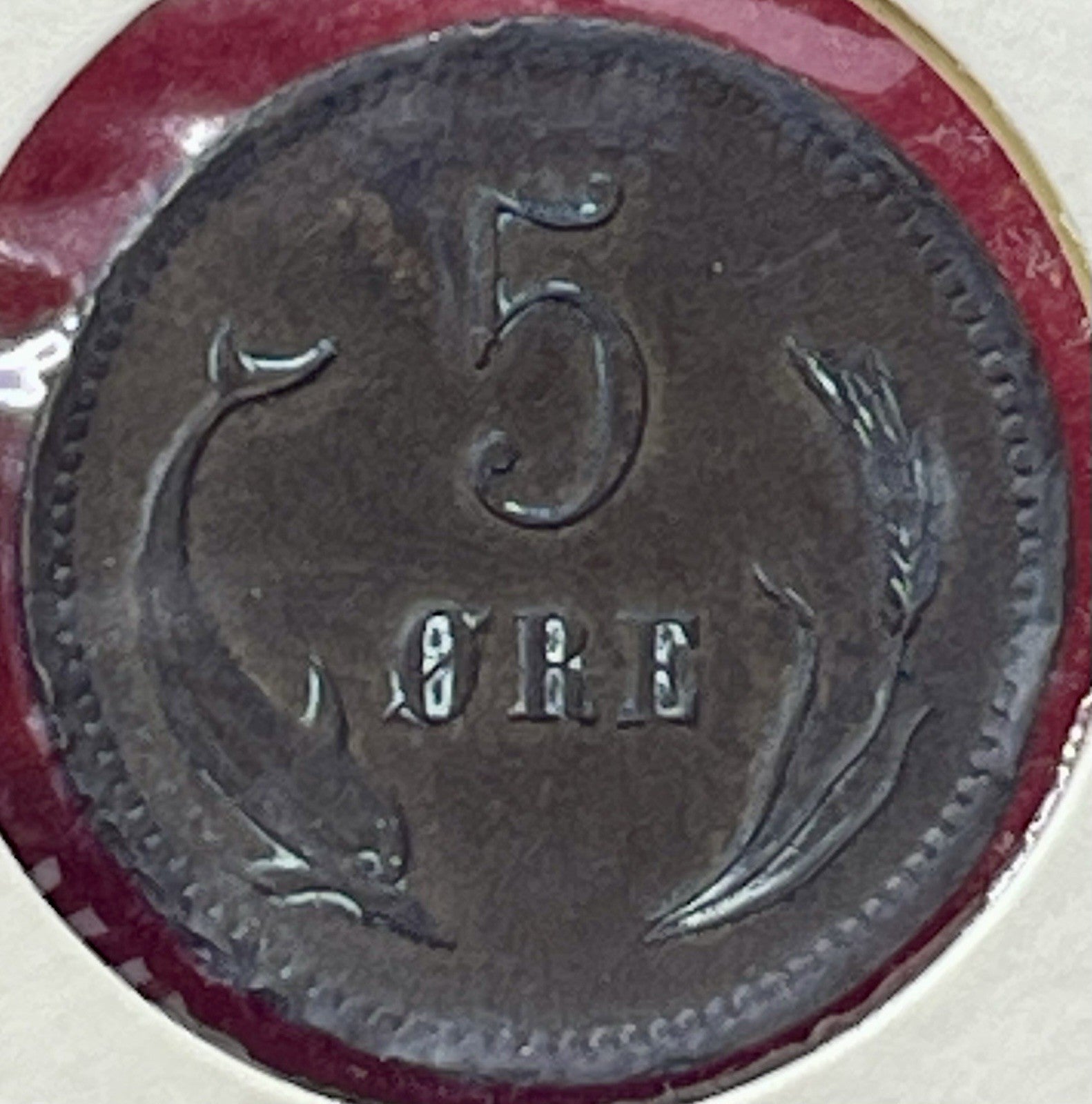 DENMARK - 5 ORE - 1874 - Coin Edge DingDENMARK - 5 ORE - 1874 - Coin Edge Ding