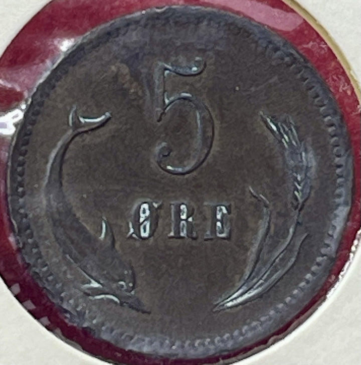 DENMARK - 5 ORE - 1874 - Coin Edge DingDENMARK - 5 ORE - 1874 - Coin Edge Ding