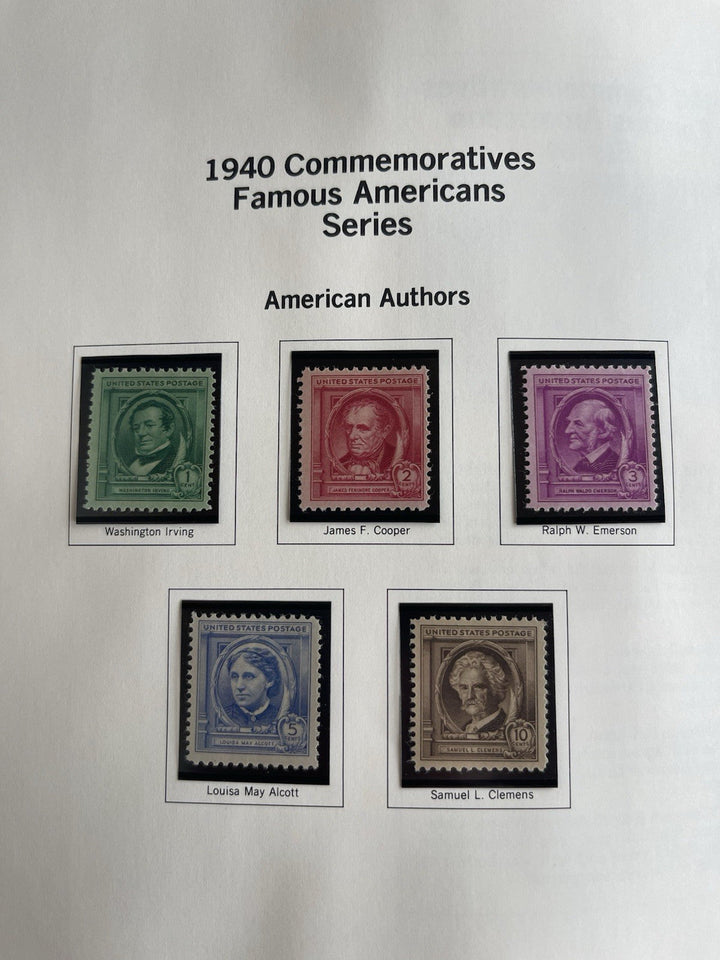 Set of mint US stamps 889-893 featuring famous American inventors from 1931-1940