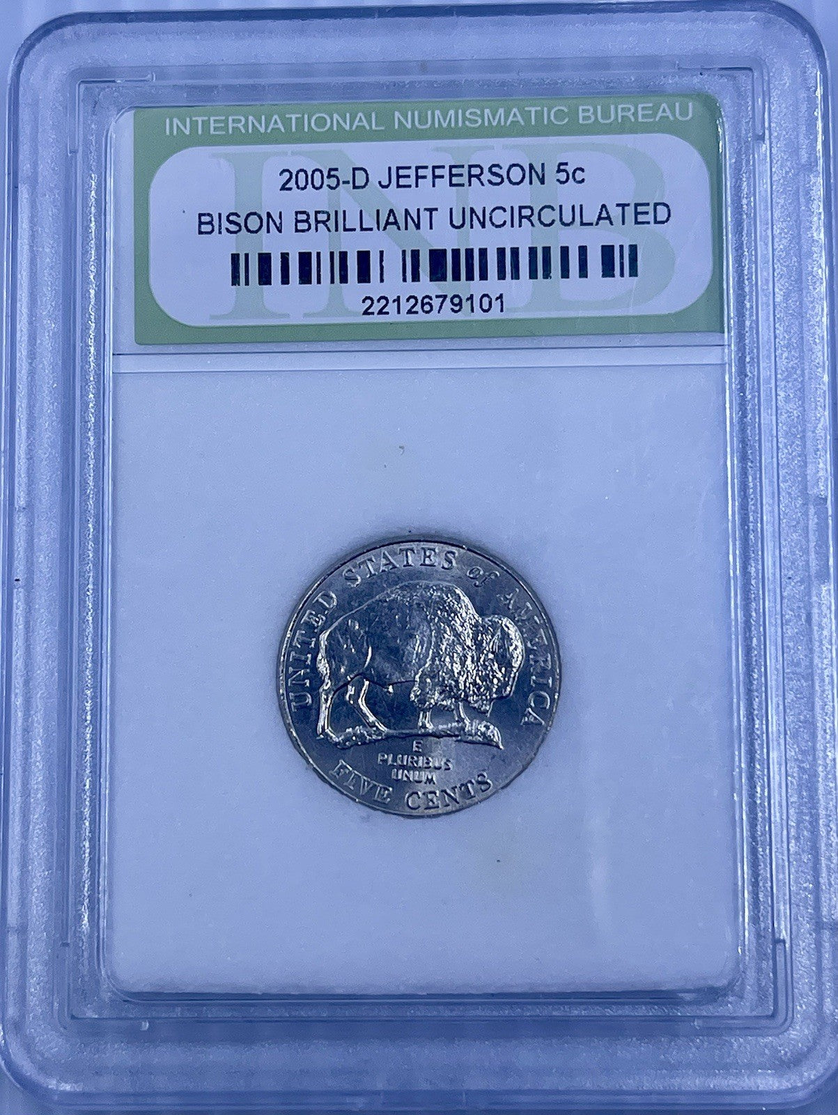 2005-D JEFFERSON Bison Nickel 5c LEWIS AND CLARK COMMEMORATIVE COIN-GEM