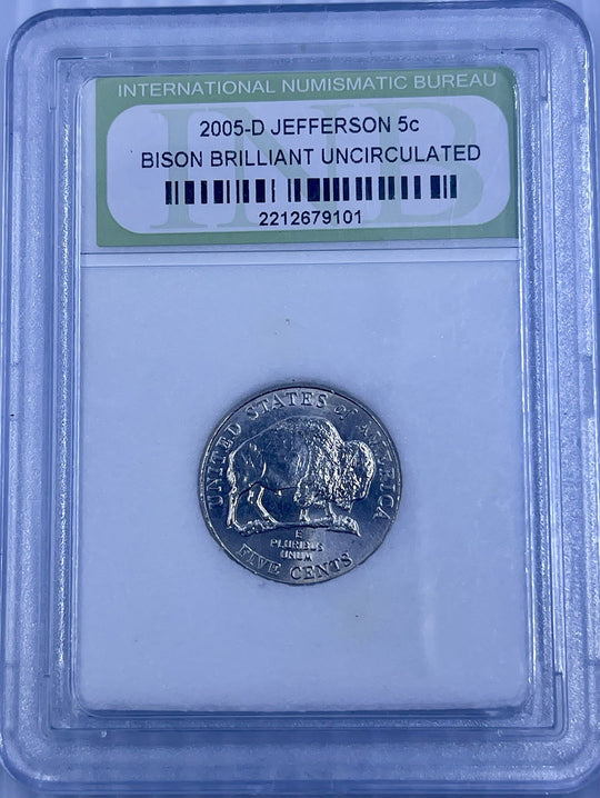 2005-D JEFFERSON Bison Nickel 5c LEWIS AND CLARK COMMEMORATIVE COIN-GEM