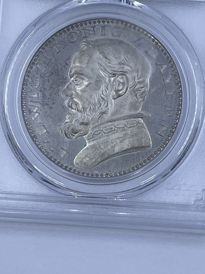 Germany 1913 5 Mark Bavaria PCGS SP64 Sch53G1 Silvered Bronze Coin