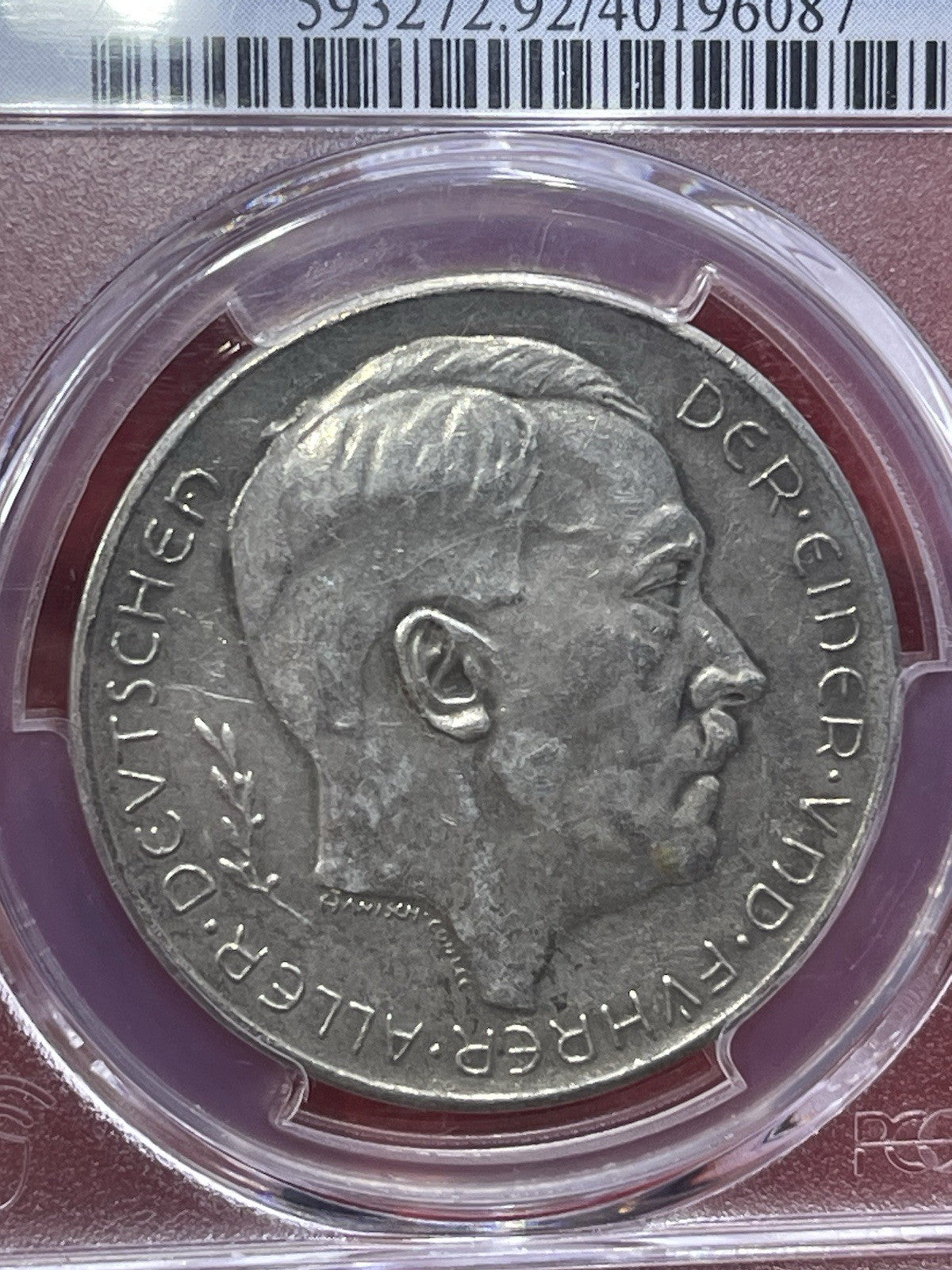 Germany 1938 -WW2 Medal, C-114  PCGS SP Genuine AU Detail