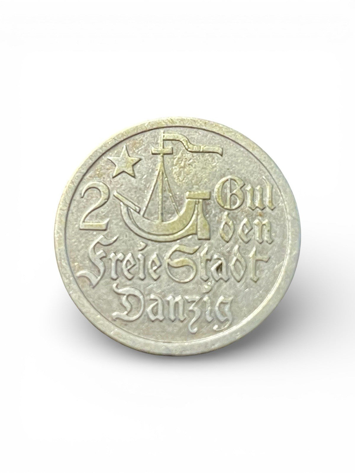 1923 Danzig 2 Gulden Silver Coin Free City of Danzig KM#146 Poland
