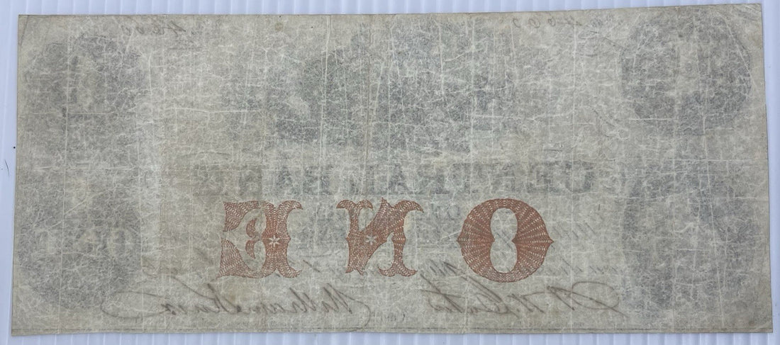 1856 $1 Central Bank of Alabama Obsolete Banknote Horse Wagon Scene