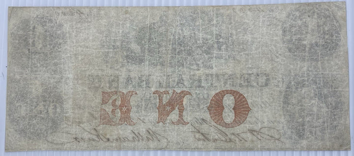 1856 $1 Central Bank of Alabama Obsolete Banknote Horse Wagon Scene