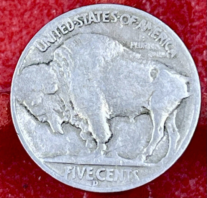 1936D Buffalo Indian Nickel 5 Cent Coin Circulated Condition