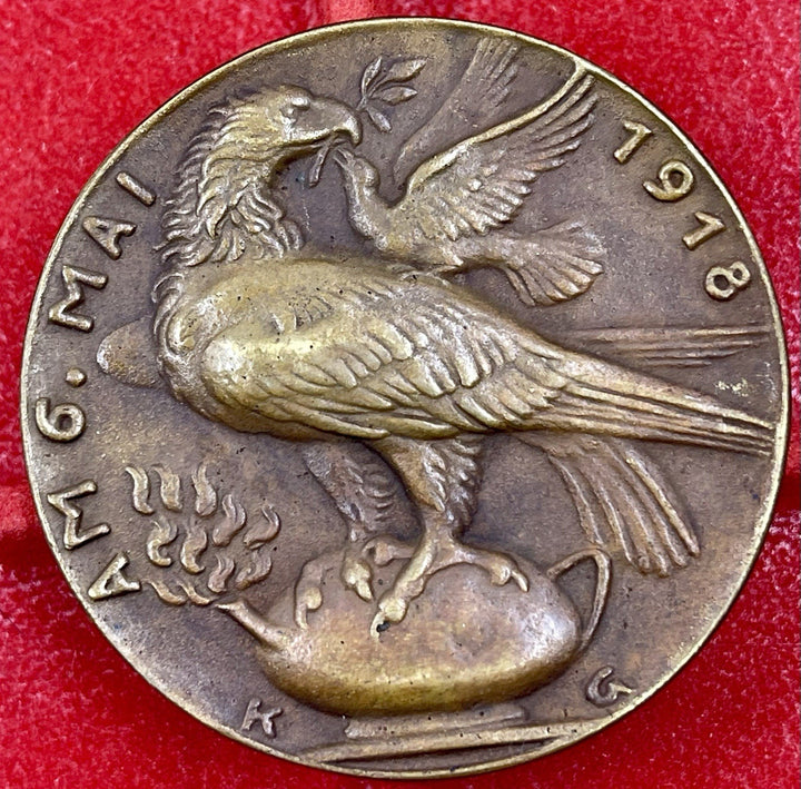 Karl Goetz Medal – Kienast 208: “Peace with Rumania” (1918) Satirical Medal