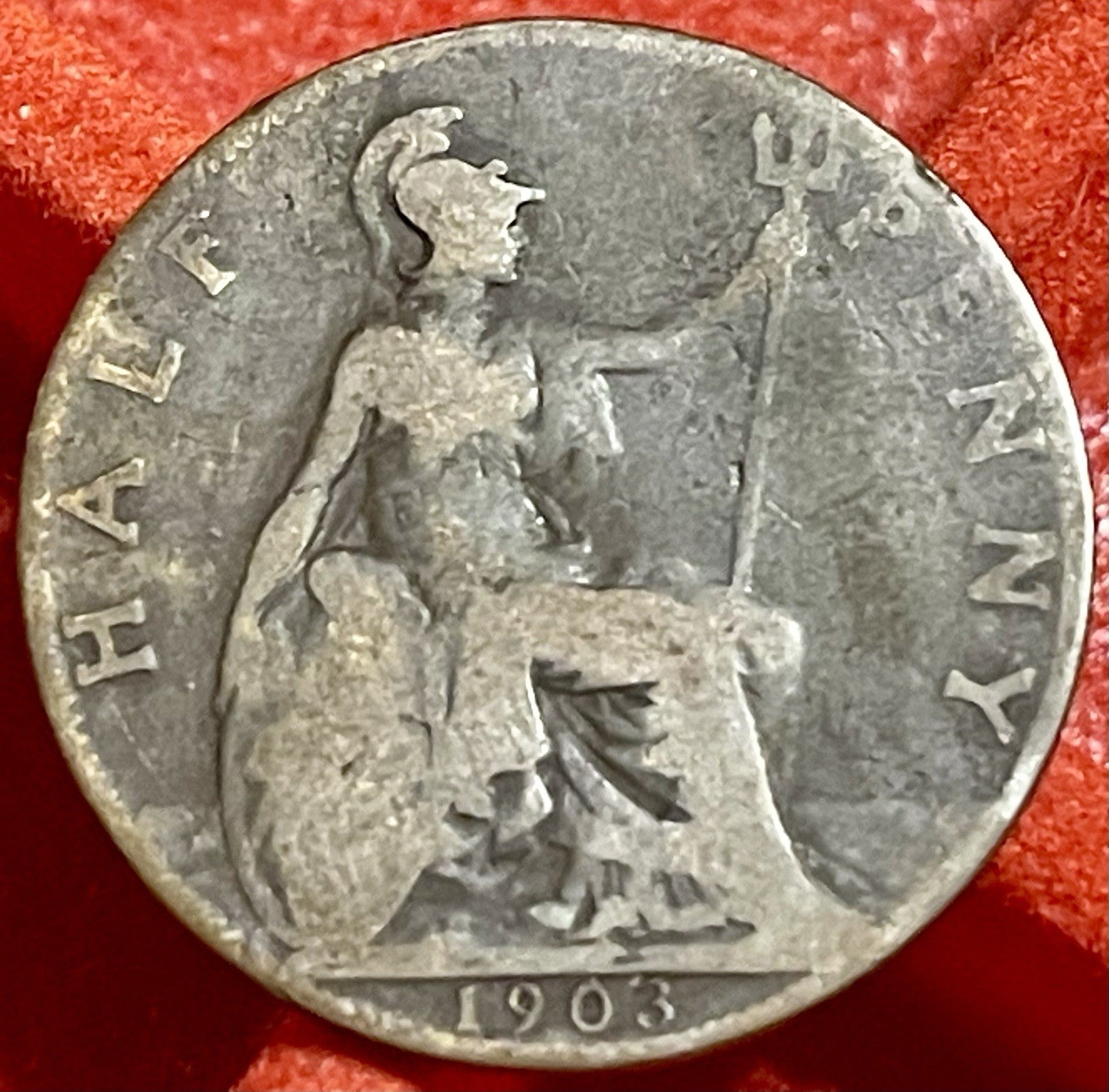 1903 Edward VII Half Penny Coin. Circulated1903 Edward VII Half Penny Coin.