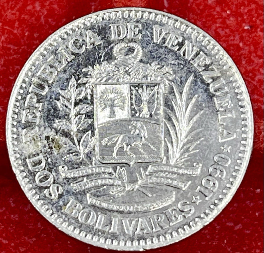 World Coins - Venezuela 2 Bolivares 1990 Coin Y# 43a.1